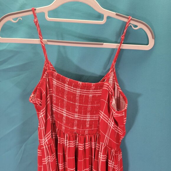 H&M Divided Red Plaid Spaghetti Strap Dress Size 6 - Picture 6 of 7